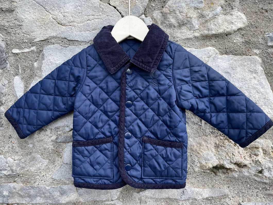 Navy quilted jacket  3-6m (62-68cm)