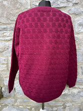 Load image into Gallery viewer, 90s maroon cardigan uk 12-14
