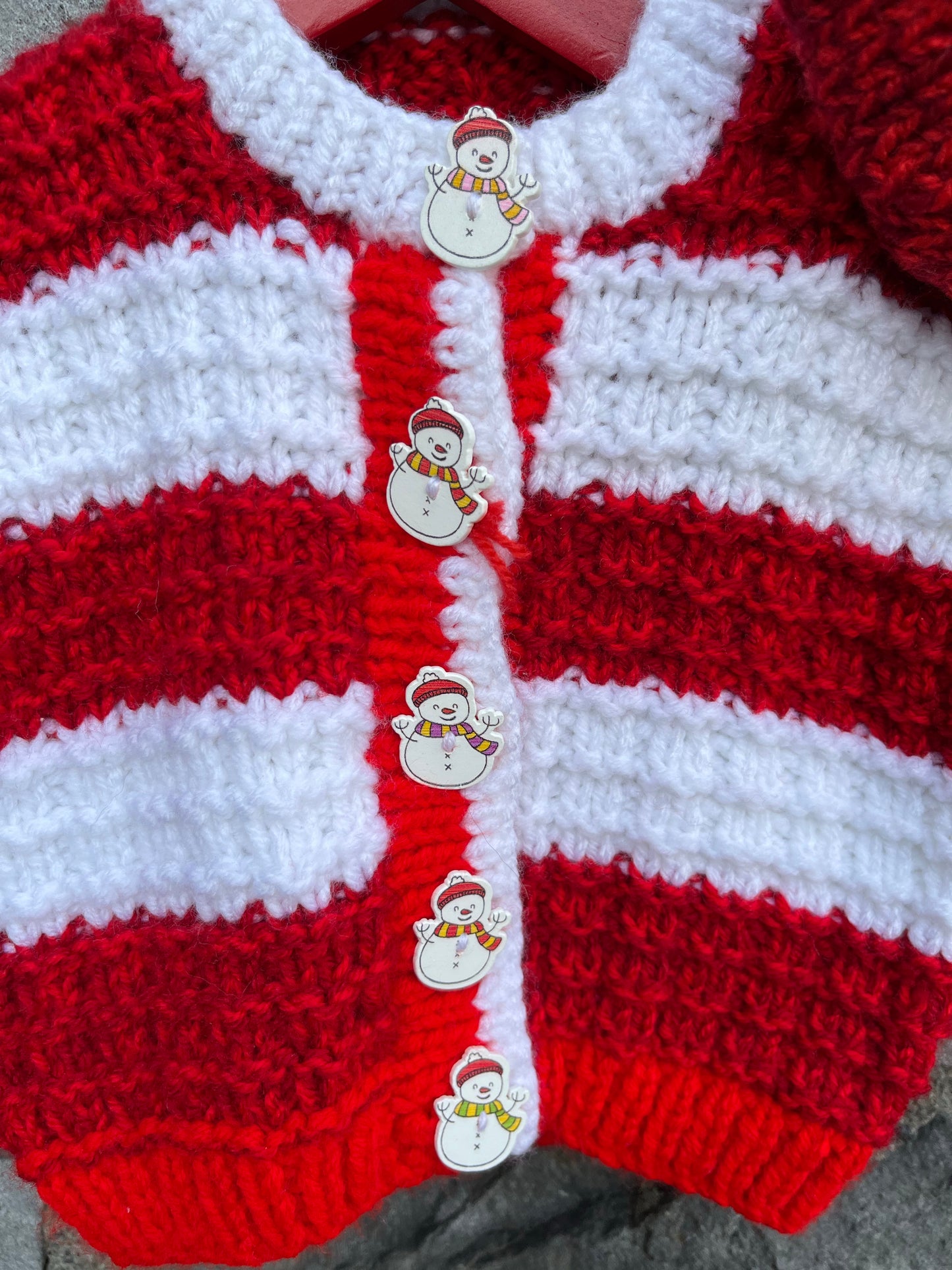 Snowman cardigan with a hat 6-12m (68-80cm)