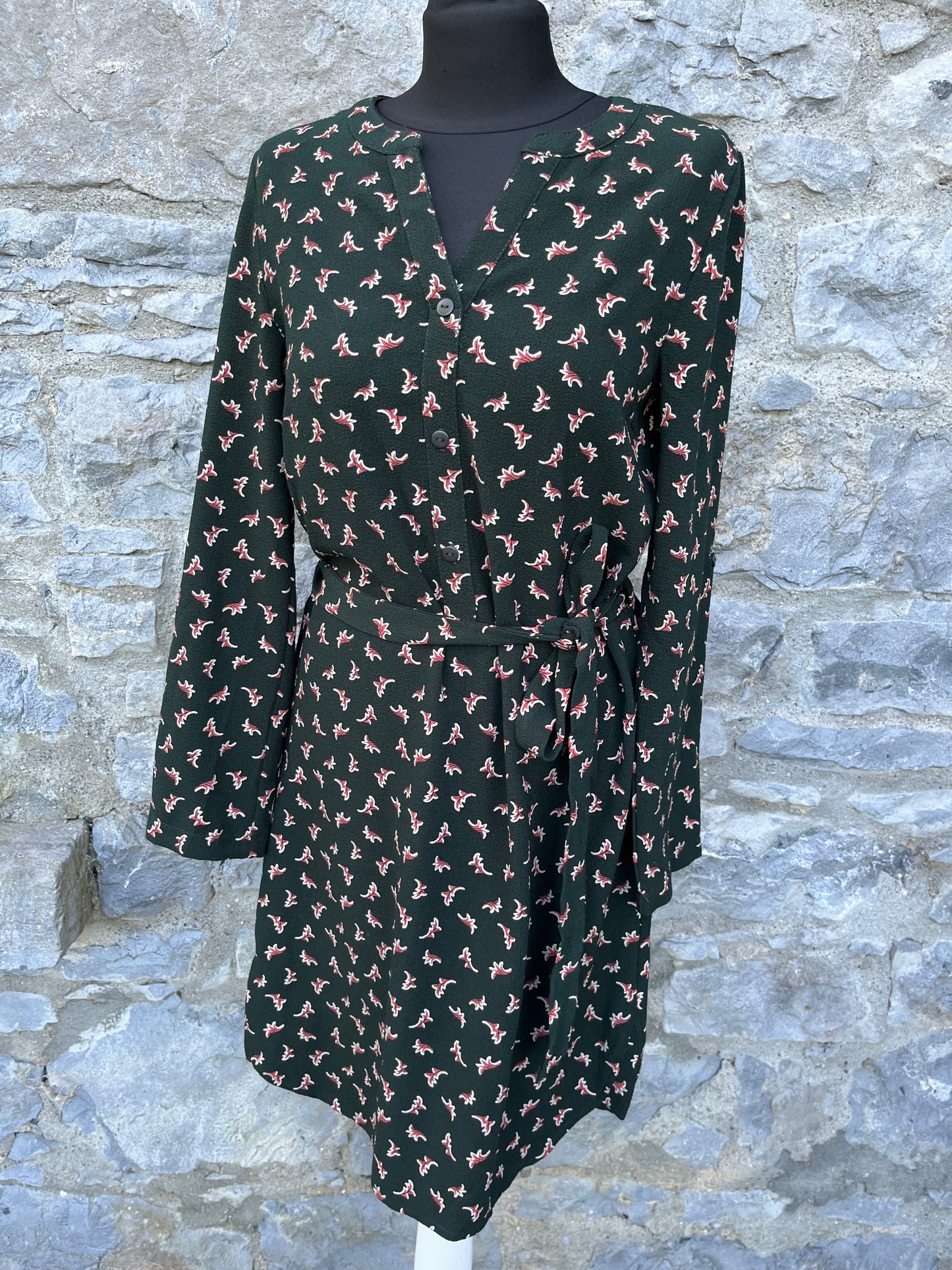 Green floral dress  uk 10