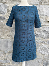 Load image into Gallery viewer, Petrol pointelle dress   uk 6-8
