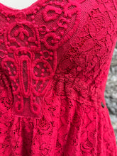 Load image into Gallery viewer, Red lace dress   uk 8-10

