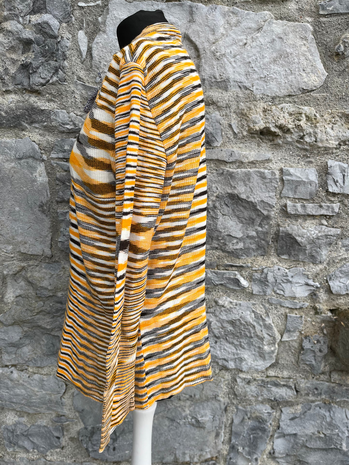 80s yellow stripy top uk 10-12