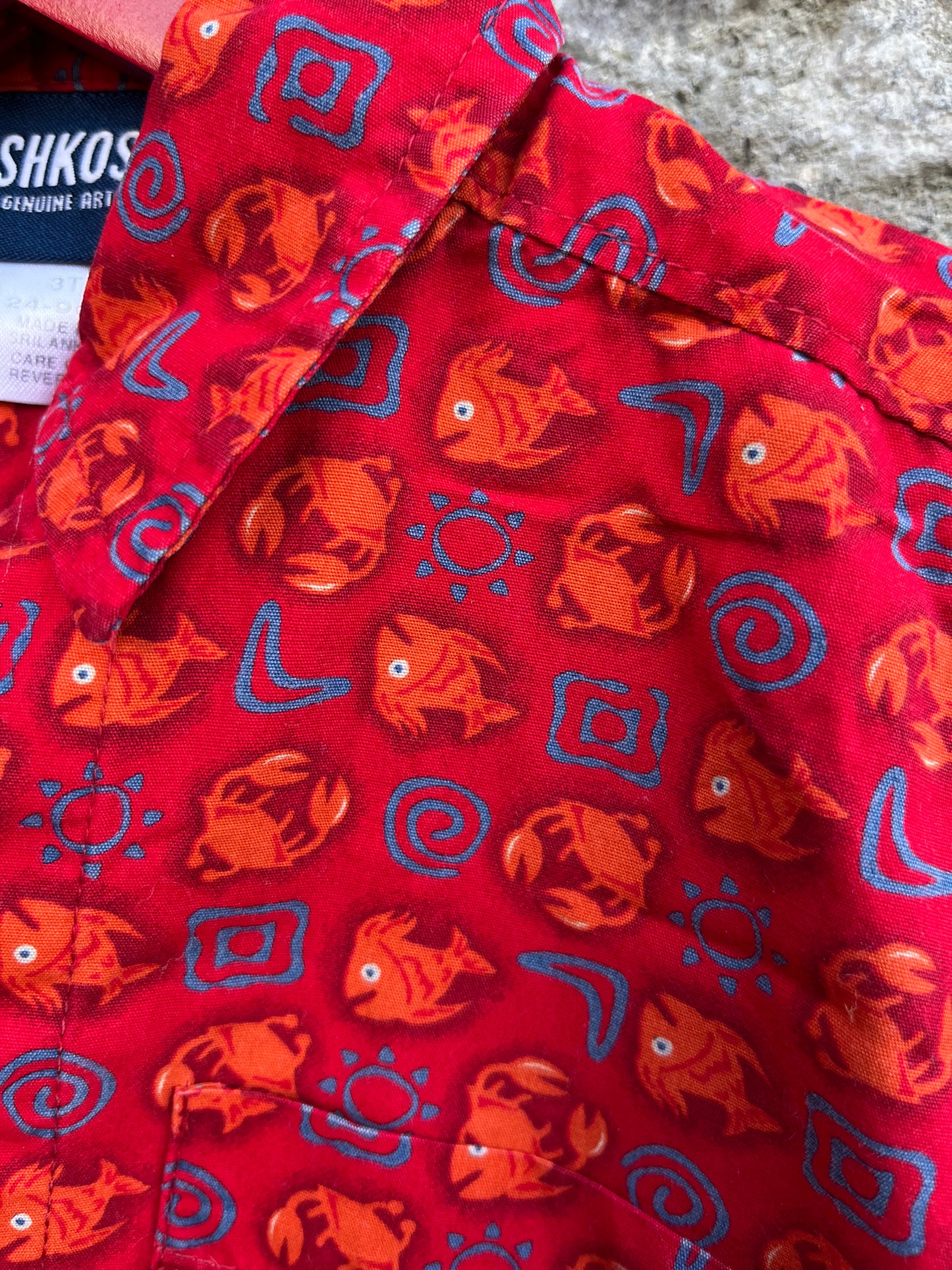 90s red fish shirt   3-4y (98-104cm)