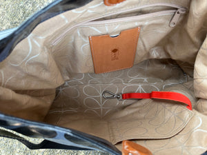 Grey floral bag&purse set