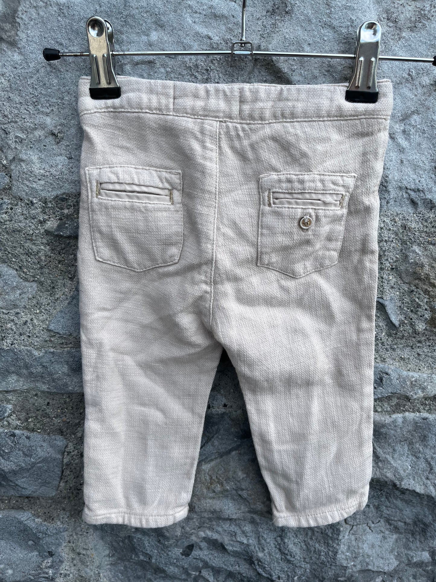 Beige linen pants   3-6m (62-68cm)