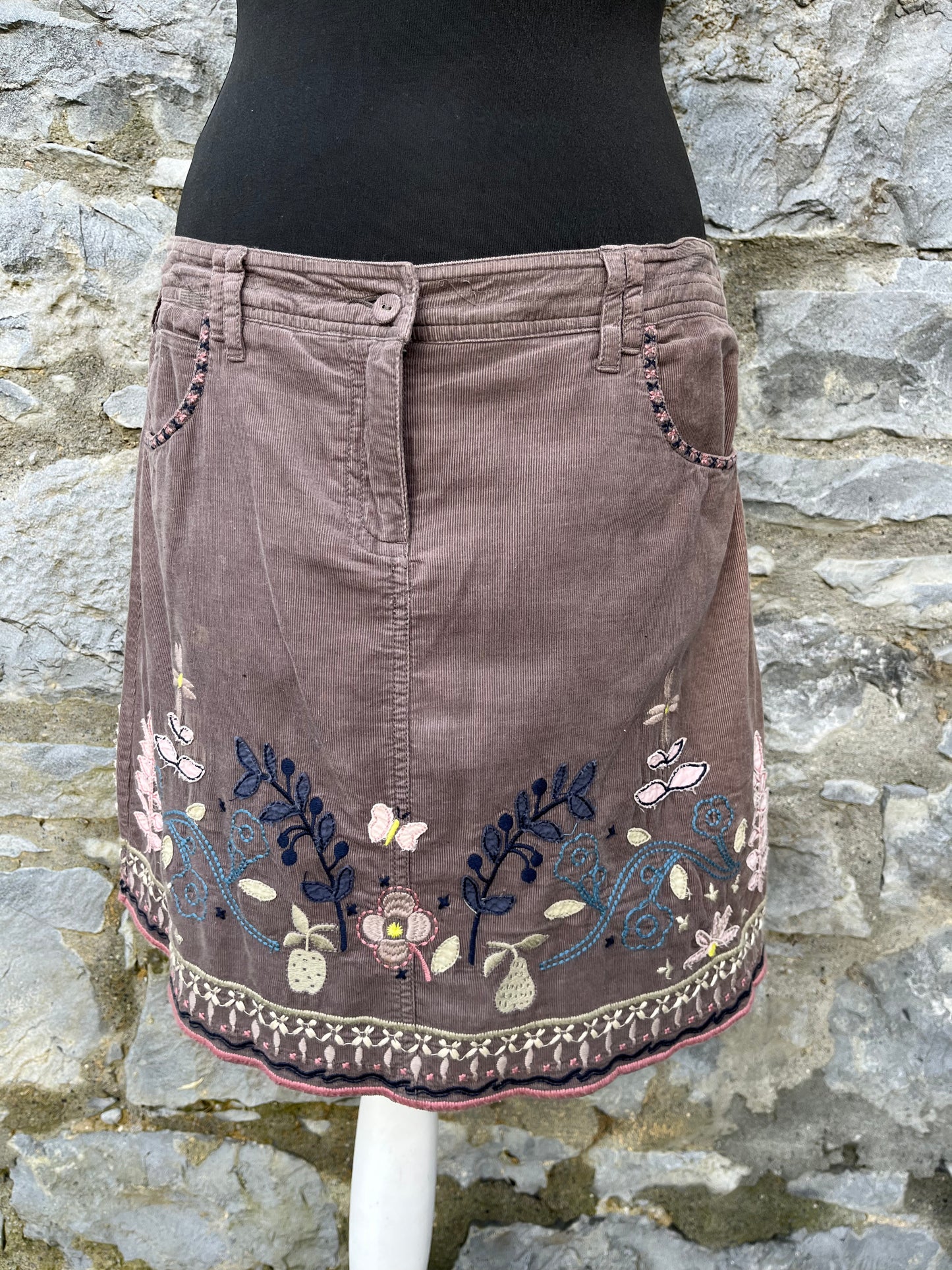 Brown cord skirt uk 10-12