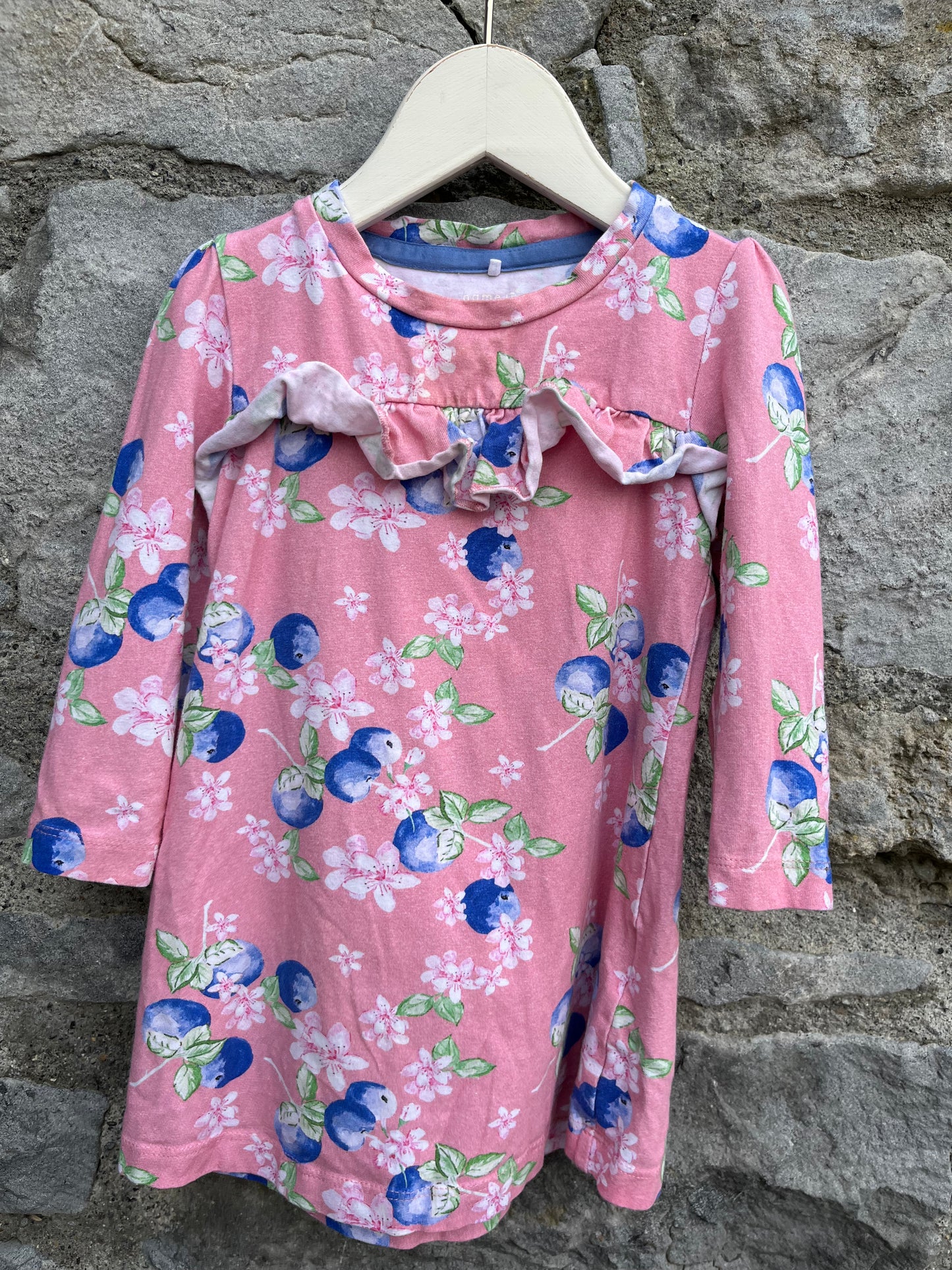 Blueberries pink dress  9-12m (74-80cm)