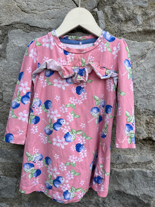 Blueberries pink dress  9-12m (74-80cm)