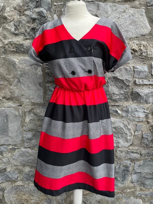 Red&grey stripy dress  uk 8-10