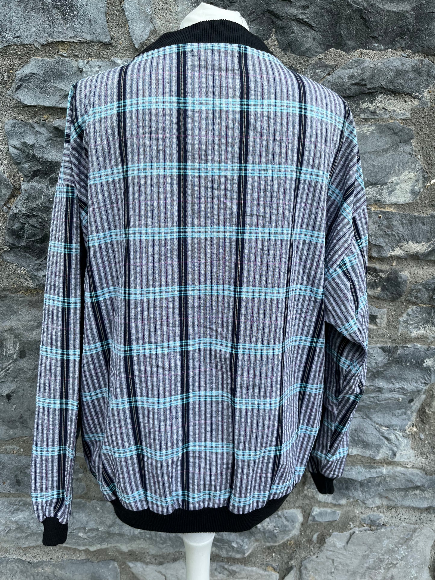 80s check bomber jacket M/L