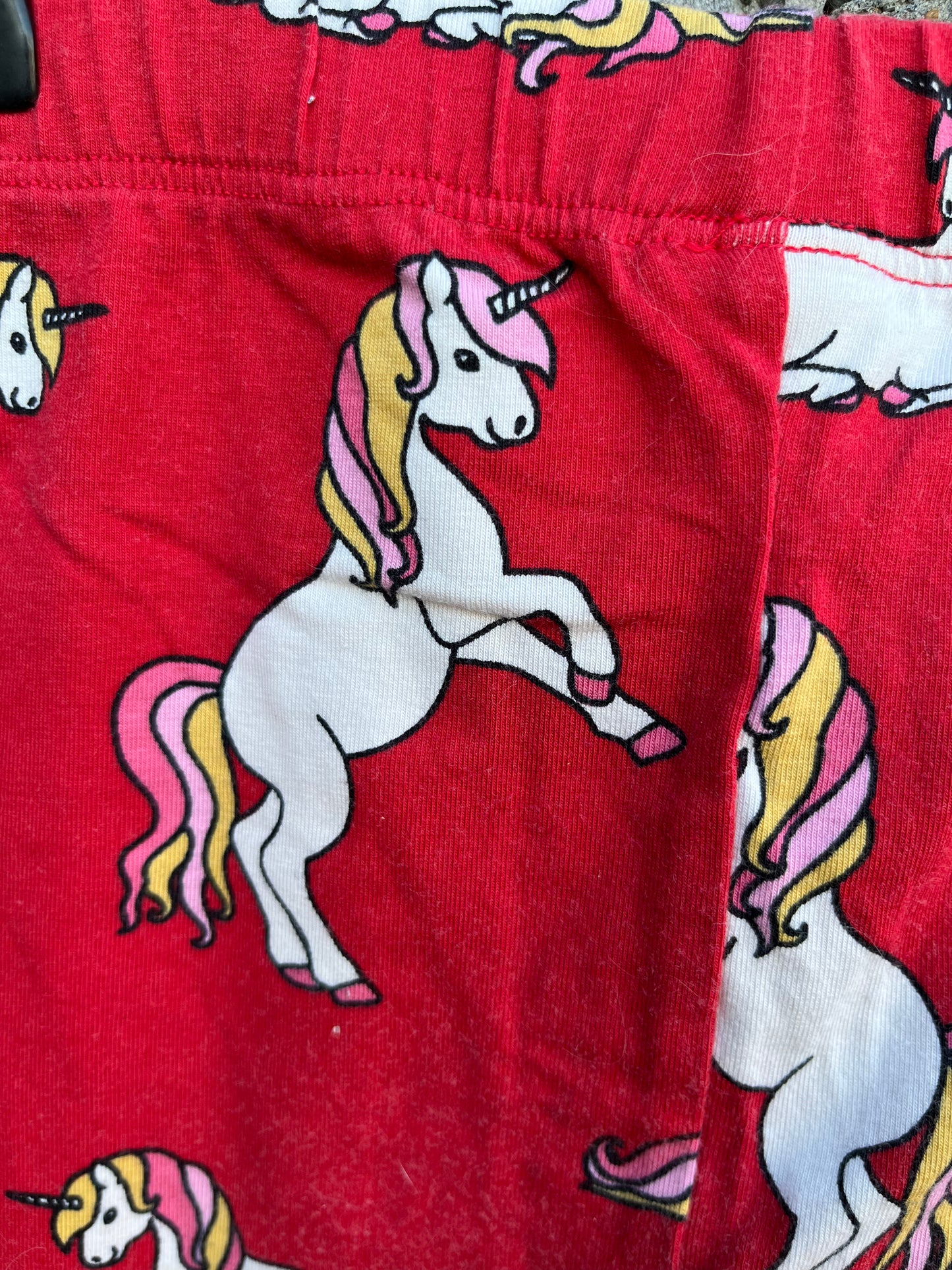 Unicorns red leggings   7-8y (122-128cm)