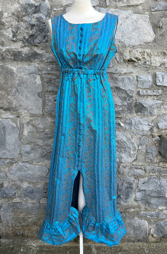 70s glitter blue dress uk 8