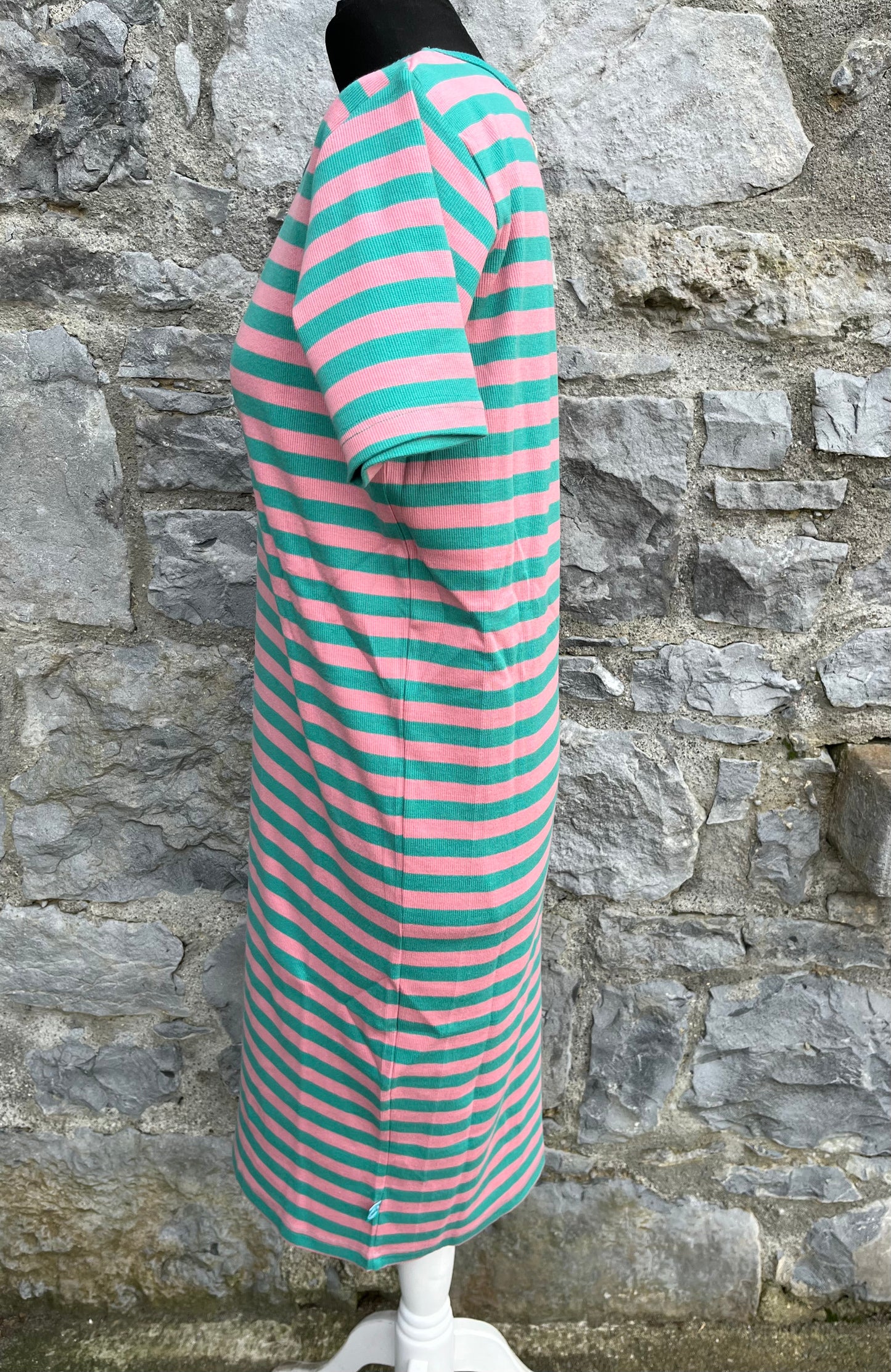 Green&pink stripy dress uk 8-10