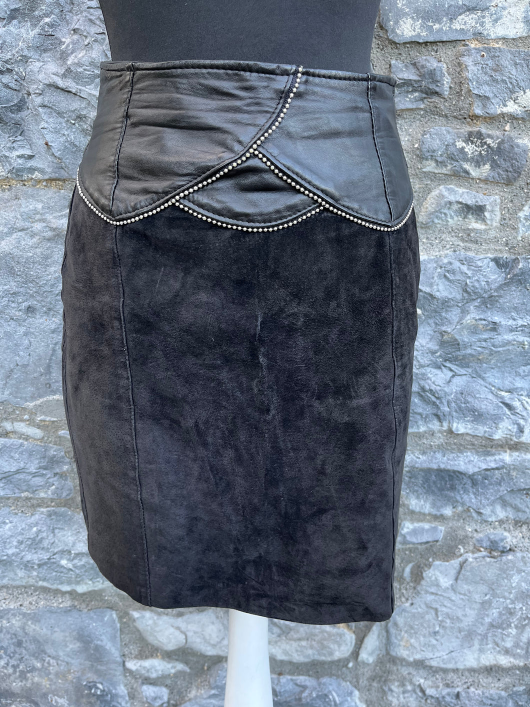 80s black suede skirt uk 6 8 Community Aid Thrift Shop