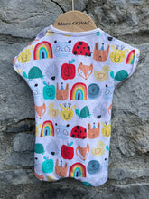 Load image into Gallery viewer, Rainbow animals&amp;fruit rompers  0-3m (56-62cm)
