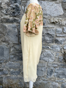 Beige tunic with beaded sleeves uk 8-10