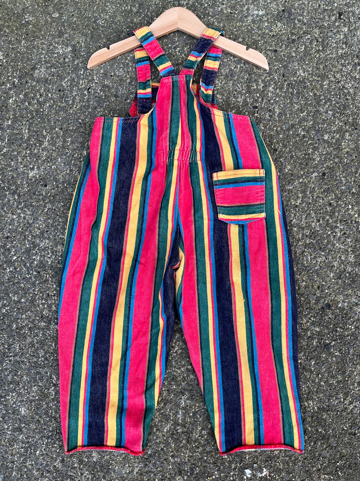 90s stripy dungarees  18-24m (86-92cm)