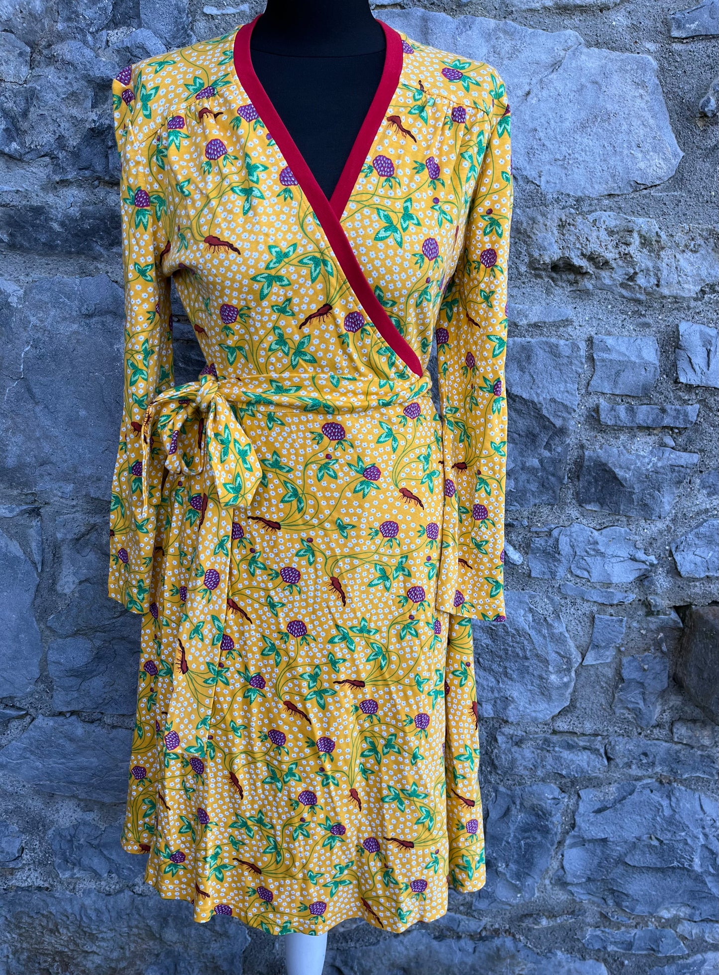 Yellow clover wrap dress uk 10-12