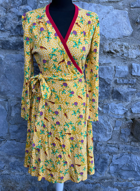 Yellow clover wrap dress uk 10-12