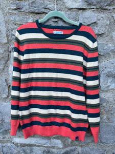 Orange stripy jumper    7-8y (122-128cm)