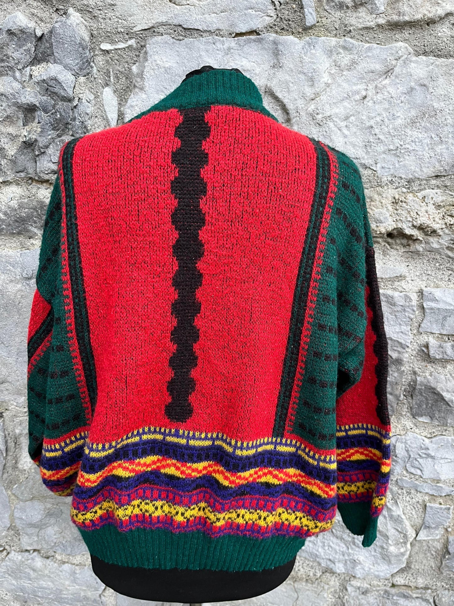 80s red folk jumper uk 14