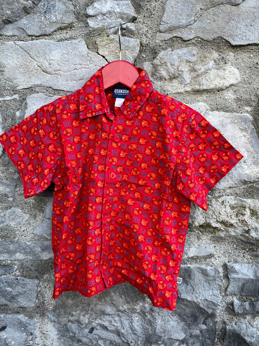 90s red fish shirt   3-4y (98-104cm)