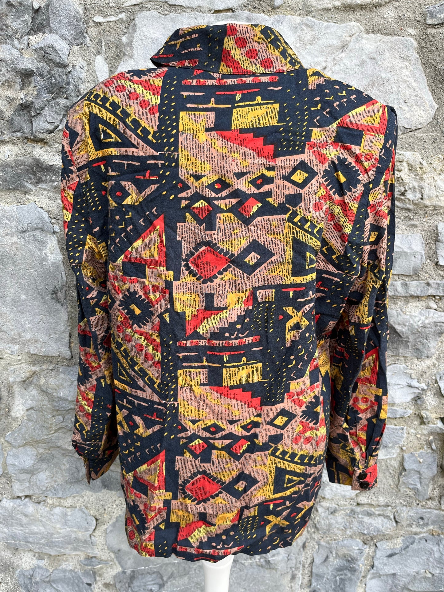 80s Aztec print shirt uk 12