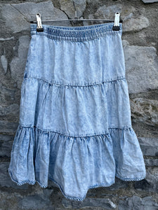 Light denim tiered skirt   9-10y (134-140cm)