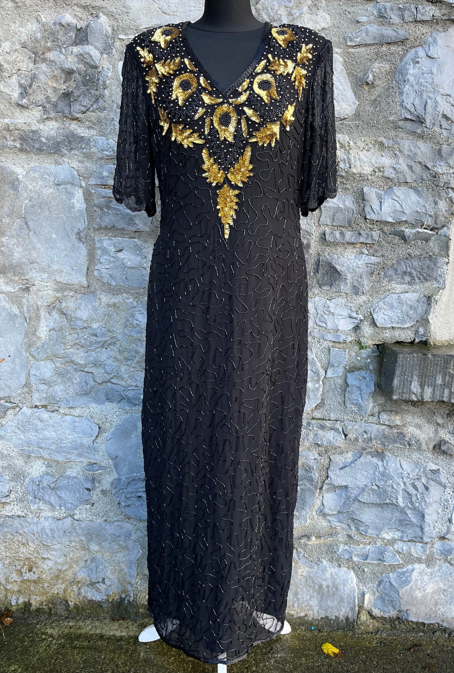 Black&gold sequin dress uk 12