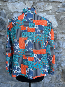 Blue&orange patchwork shirt uk 10-12