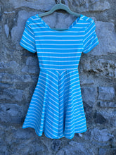 Load image into Gallery viewer, PoP Blue stripy dress  5-6y (110-116cm)
