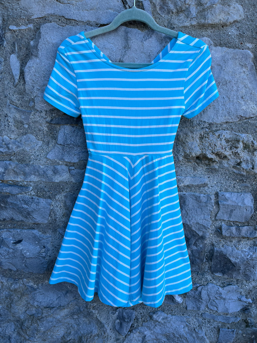 PoP Blue stripy dress  5-6y (110-116cm)