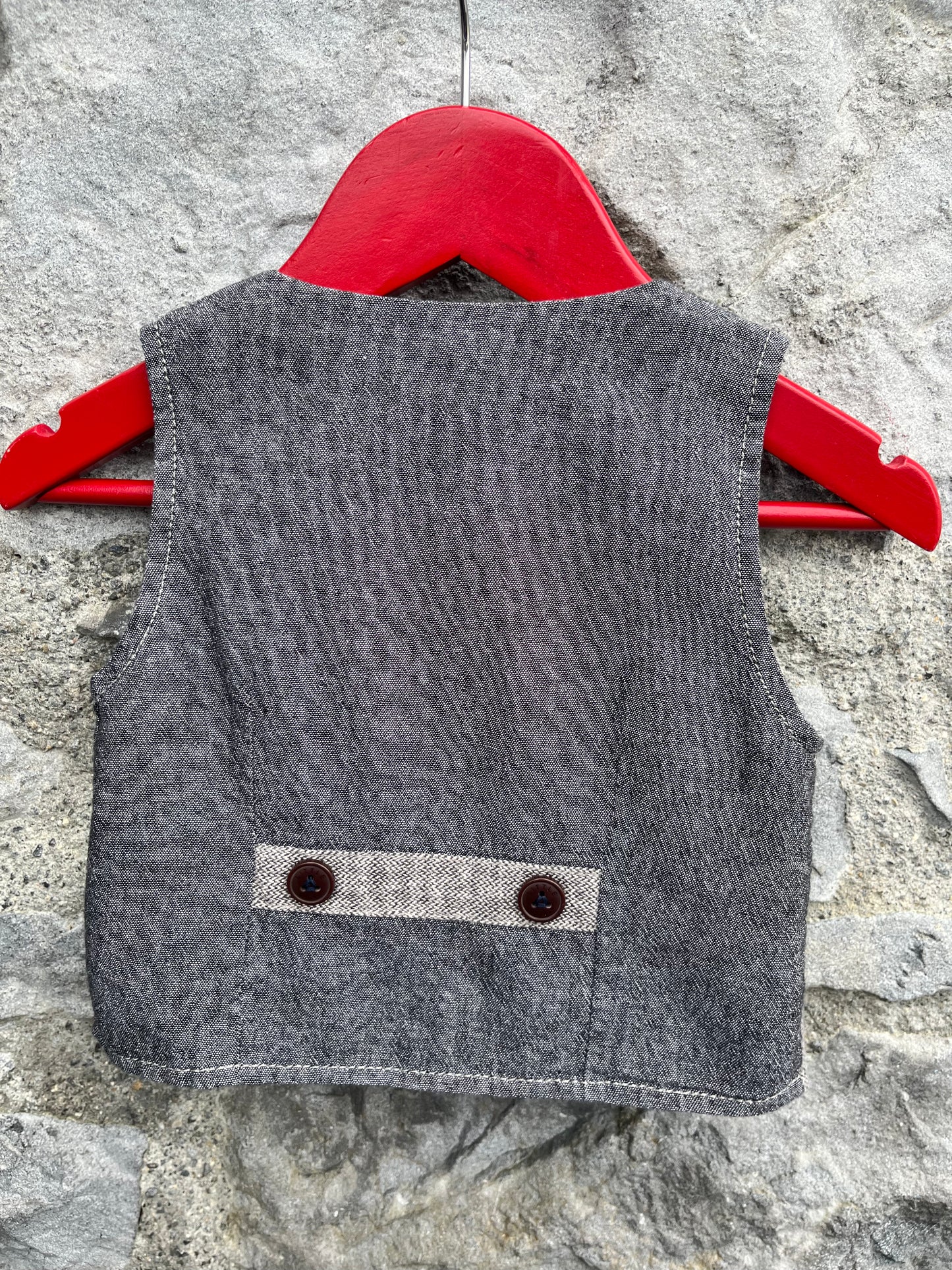 Grey tweed waistcoat    3-6m (62-68cm)