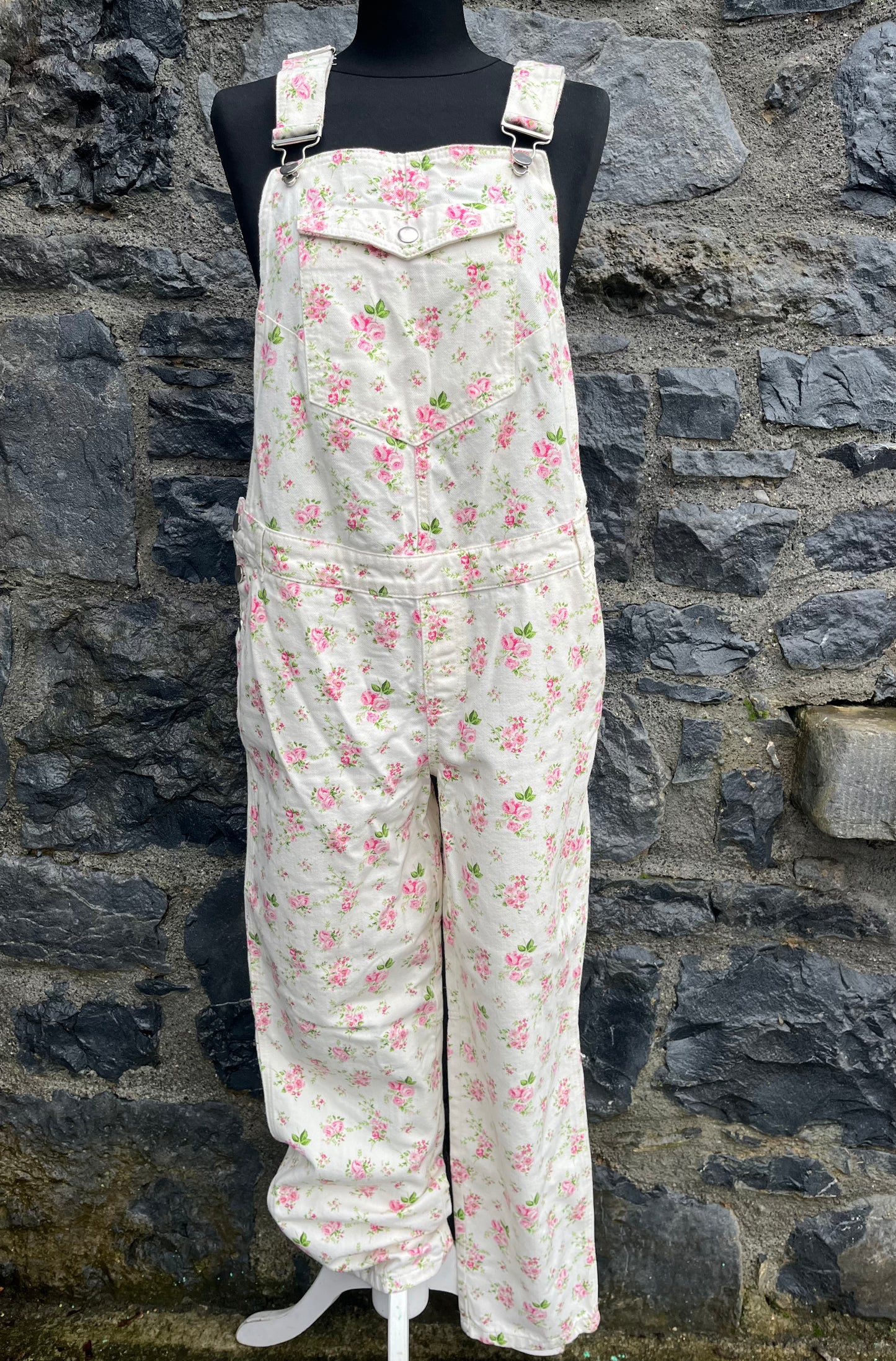 Floral denim dungarees uk 10-12