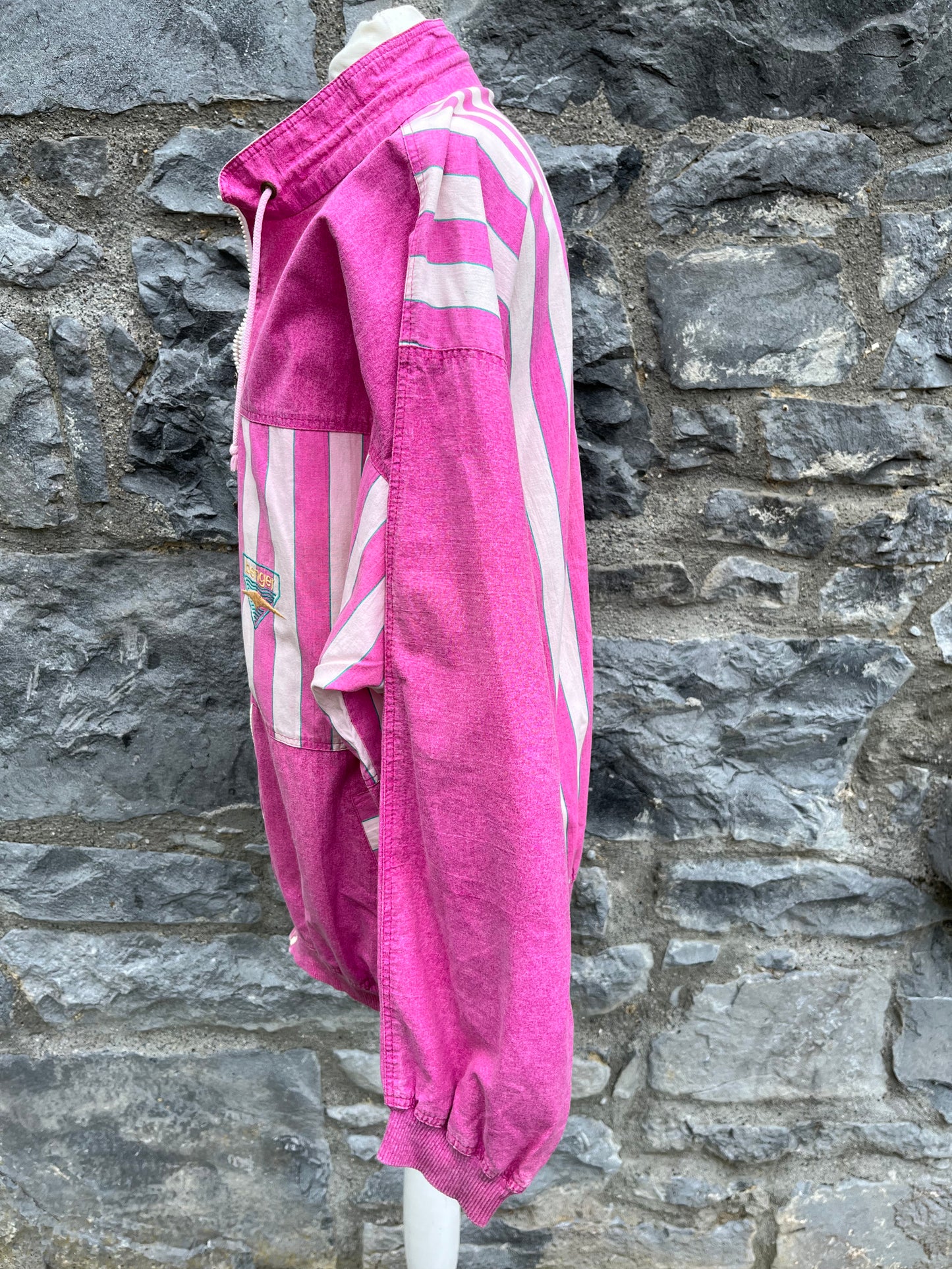 80s pink stripy jacket S/M