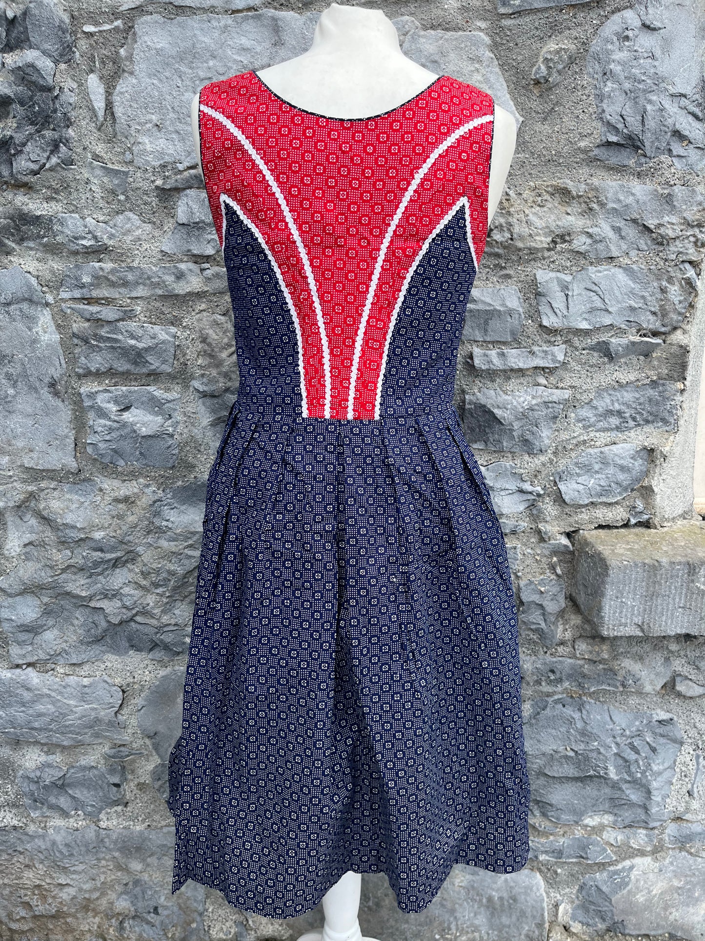 Navy folk dress uk 8