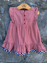 Load image into Gallery viewer, Red stripy pinafore   12-18m (80-86cm)
