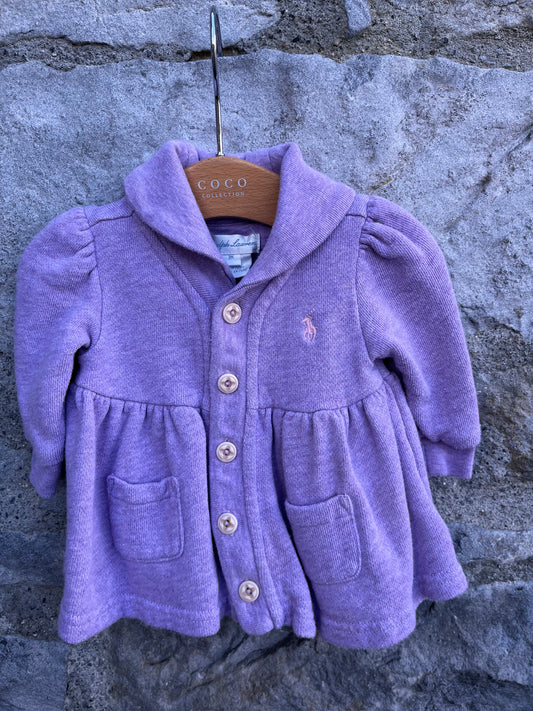 RL lilac sweatshirt jacket  0-3m (56-62cm)