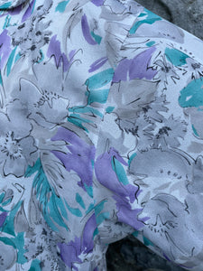 Grey&purple floral blouse uk 14