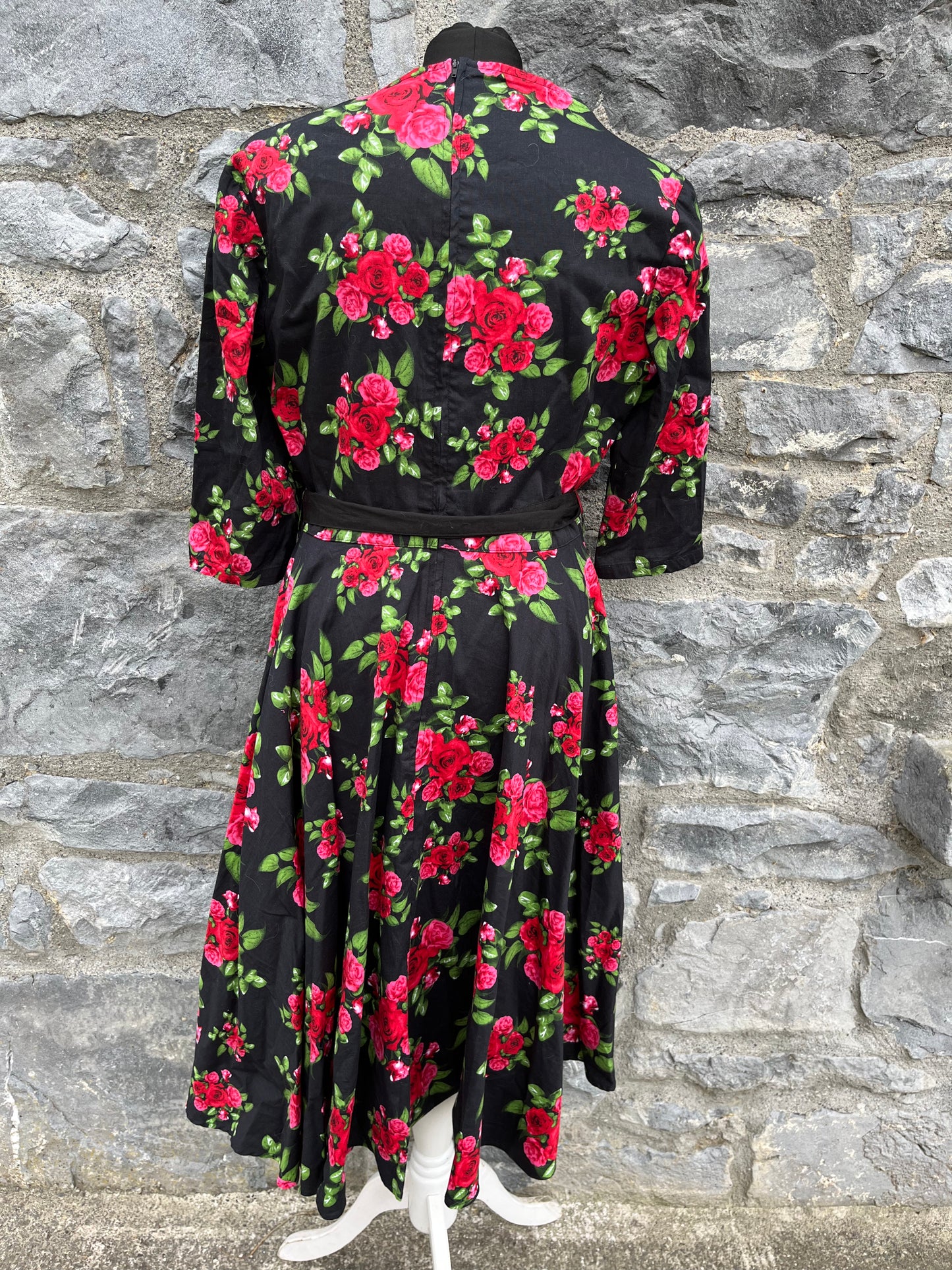 50s style roses dress uk 14