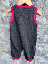 Load image into Gallery viewer, Grey&amp;pink dungarees  3-6m (62-68cm)
