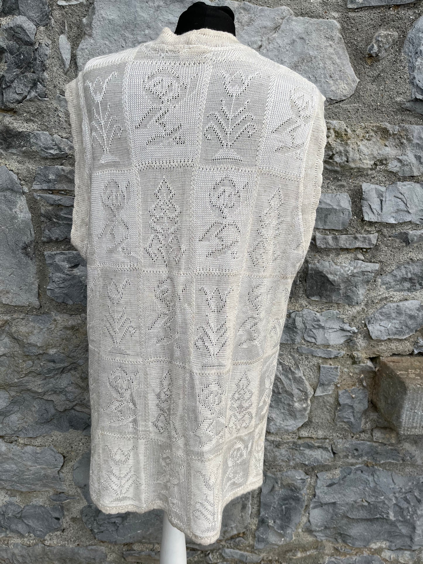 80s white gilet uk 16-18