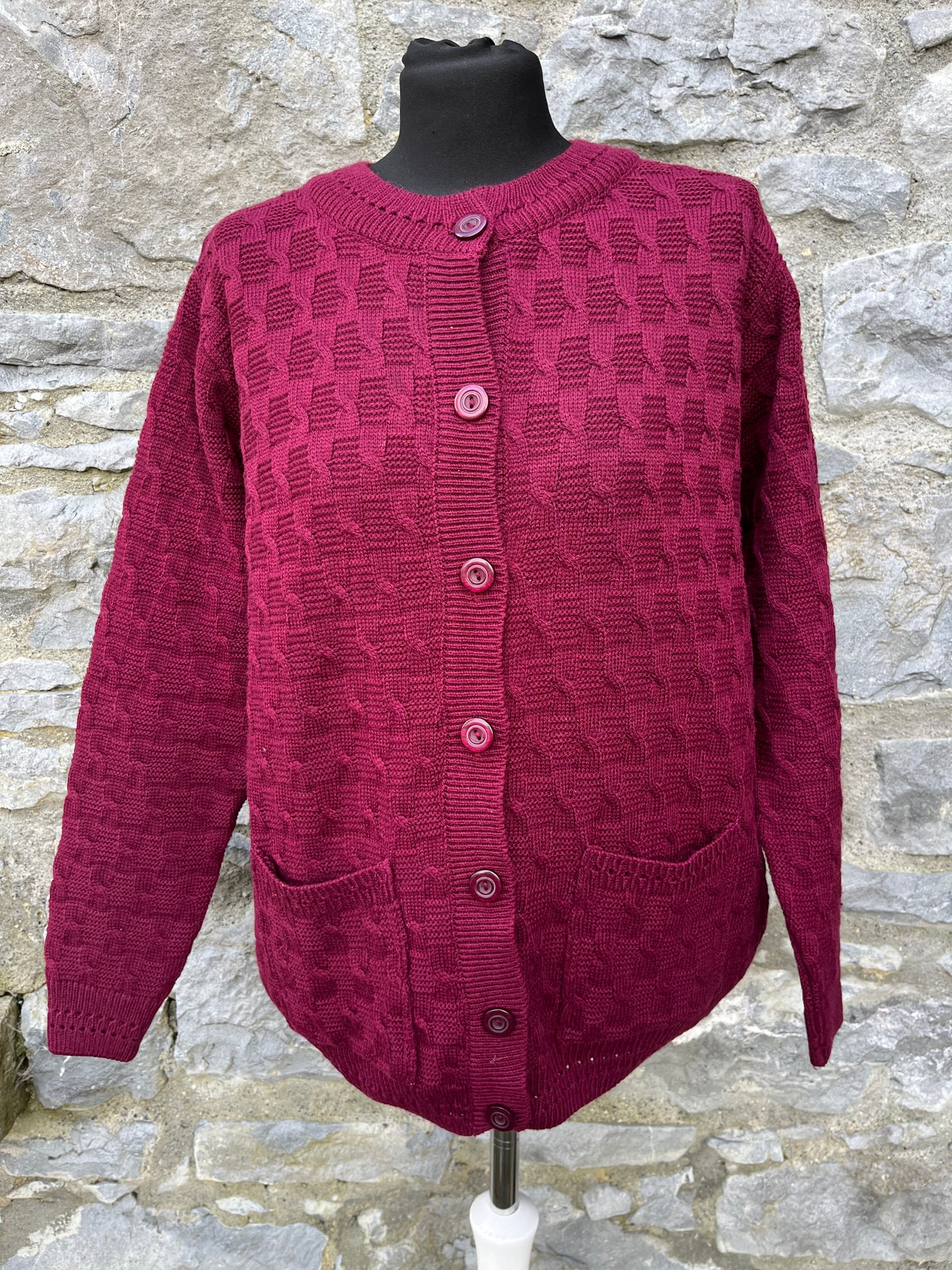 90s maroon cardigan uk 12-14