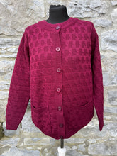 Load image into Gallery viewer, 90s maroon cardigan uk 12-14
