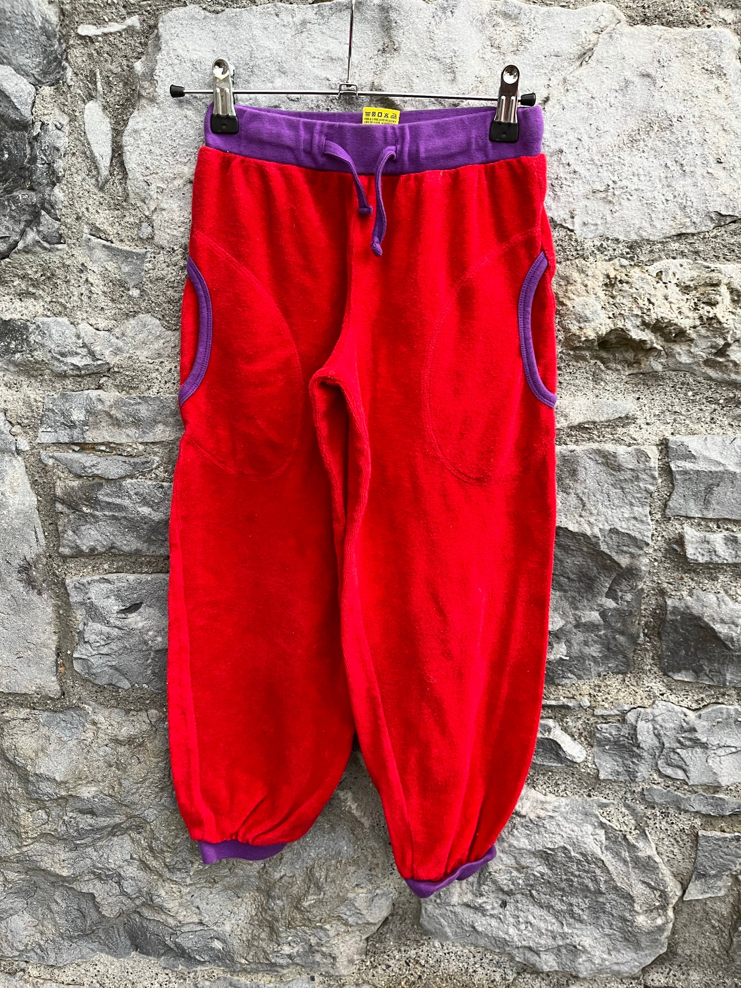 Red velour pants  7y (122cm)