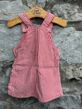 Load image into Gallery viewer, Red&amp;white pinafore  0-3m (56-62cm)
