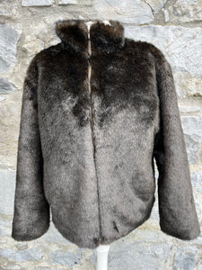 Brown faux fur jacket uk 8-10