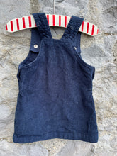 Load image into Gallery viewer, Navy cord pinafore    3-6m (62-68cm)
