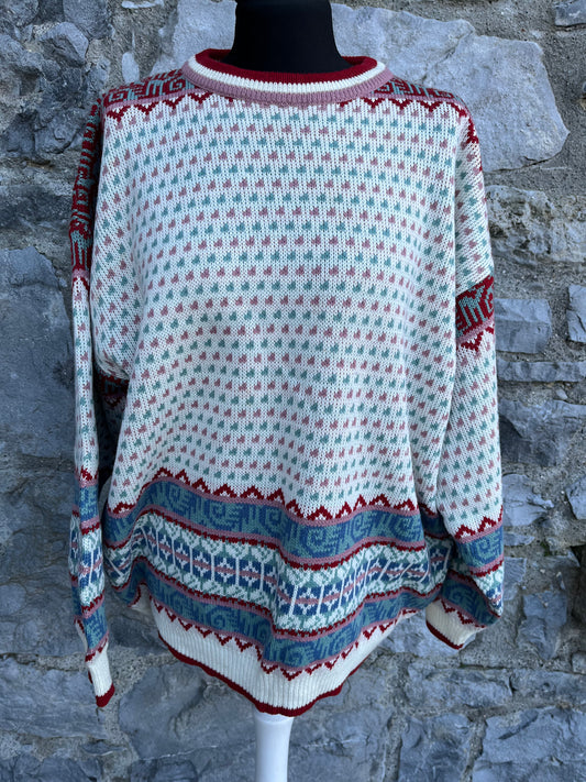 80s Norwegian beige jumper uk 14-18